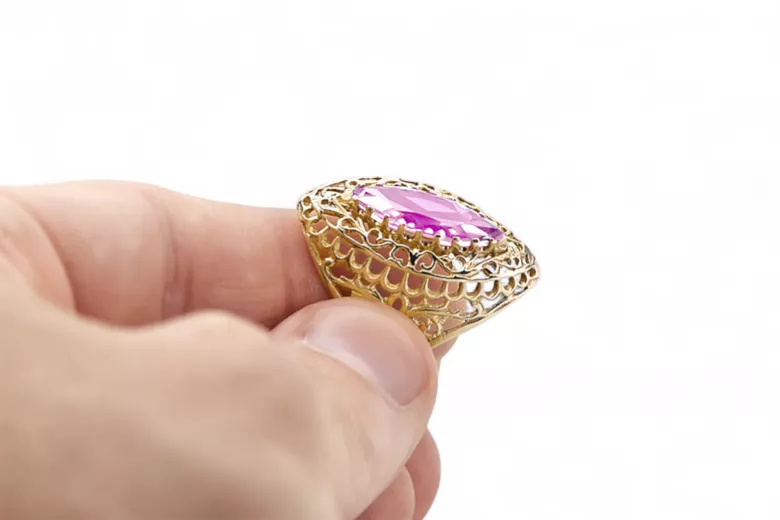 Ring Vintage Amethyst 14K Yellow gold vrc090y